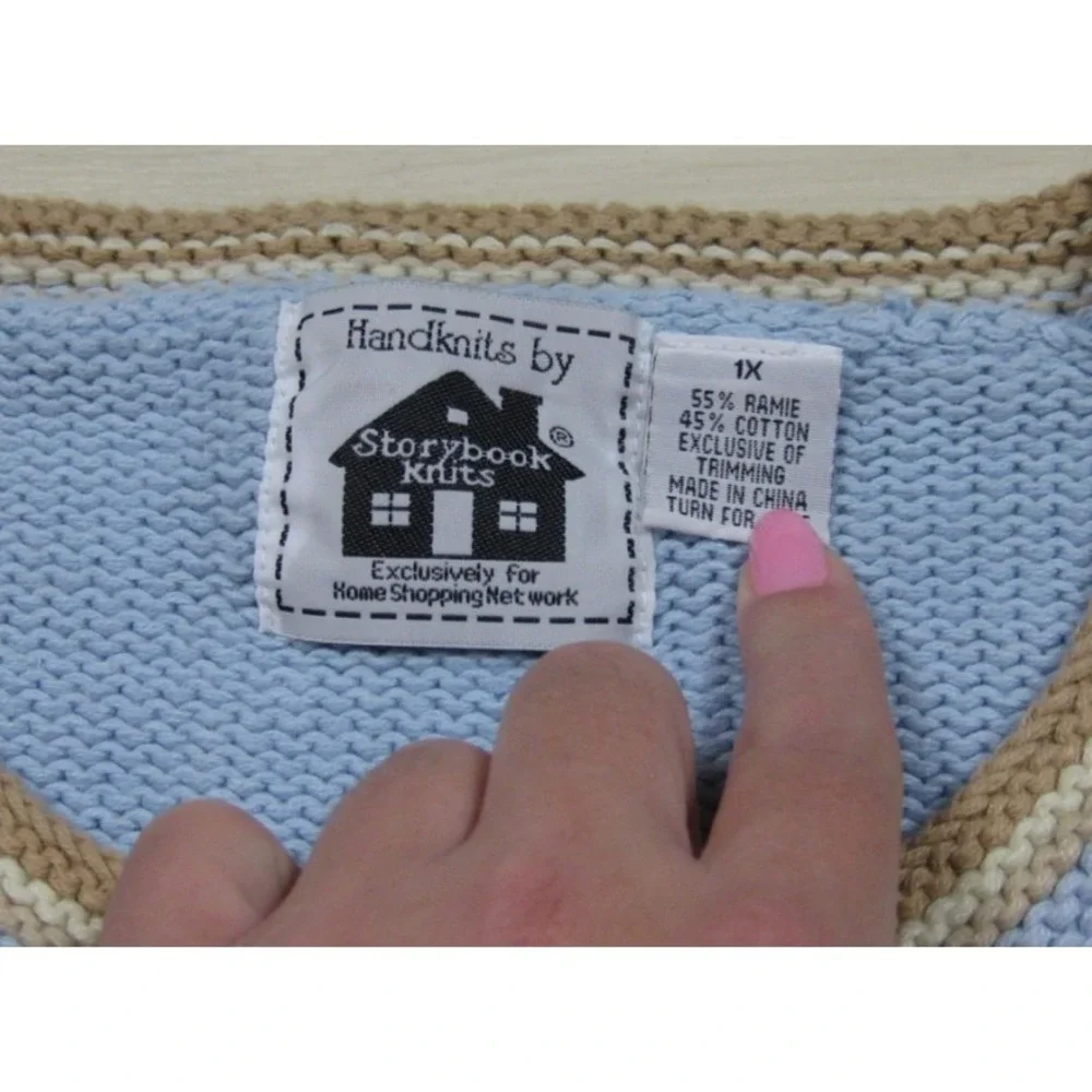 Vintage Y2K Storybook Knits Cardigan Sweater Womens (1X) 
